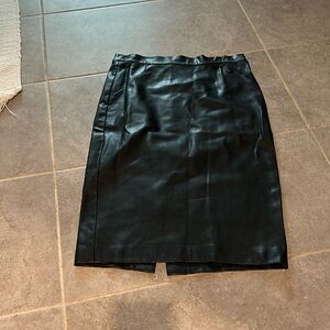 leather skirt. knee length.